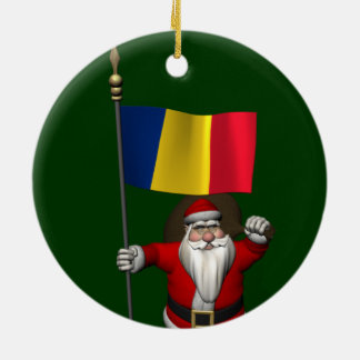 Weihnachtsmann mit Abschluss Rumäniens Keramik Ornament