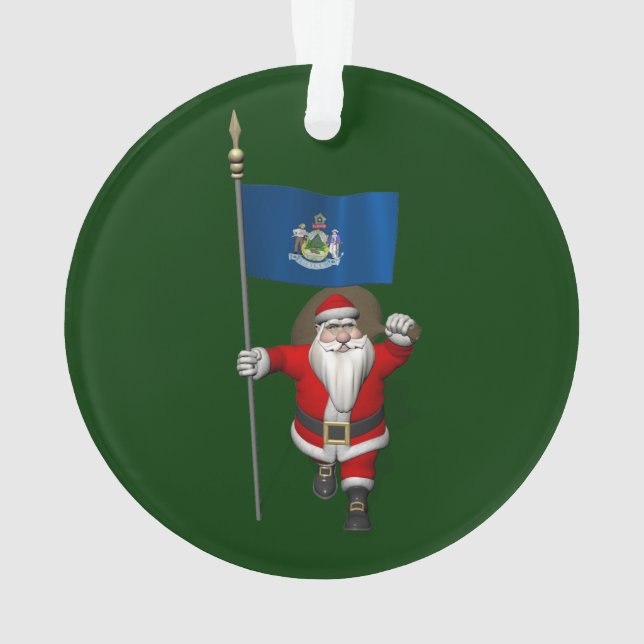 Weihnachtsmann mit Abschluss von Maine Ornament (Rückseite)