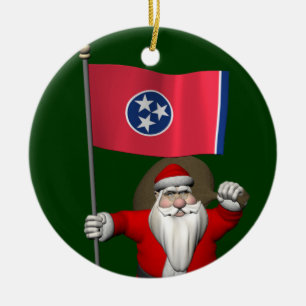 Weihnachtsmann mit Abschluss von Tennessee Keramik Ornament
