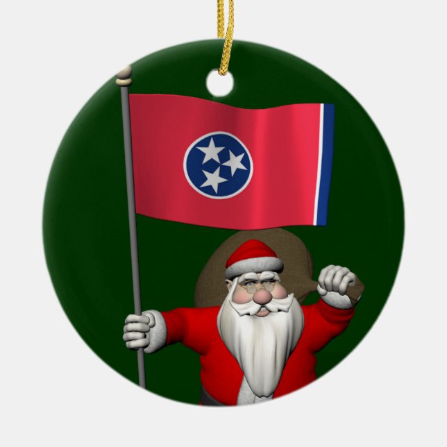 Weihnachtsmann mit Abschluss von Tennessee Keramik Ornament (Vorne)