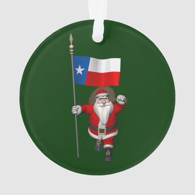 Weihnachtsmann mit Abschluss von Texas Ornament (Rückseite)