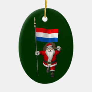 Weihnachtsmann mit Abtritt der Niederlande Keramikornament