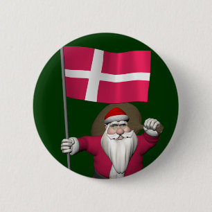 Weihnachtsmann mit Abtritt von Dänemark Dannebrog Button