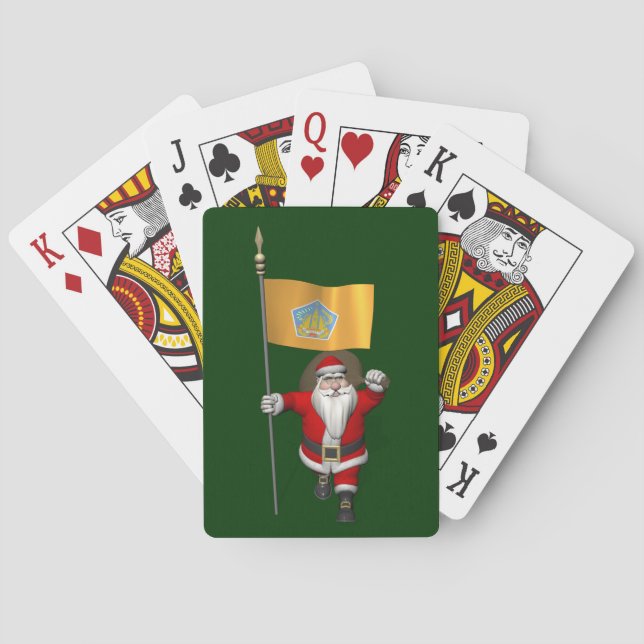 Weihnachtsmann mit Abzeichen von Bali Spielkarten (Rückseite)