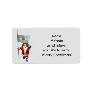 Weihnachtsmann mit Abzeichen von Delaware Adressaufkleber