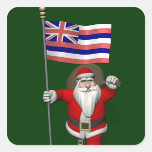 Weihnachtsmann mit Abzeichen von Hawaii Aufkleber