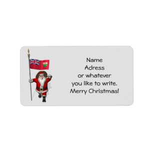 Weihnachtsmann mit Abzeichen von Ontario Adressaufkleber