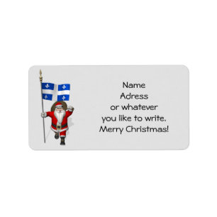 Weihnachtsmann mit Abzeichen von Québec Adressaufkleber