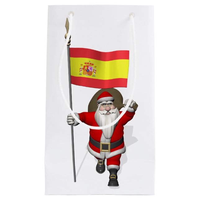 Weihnachtsmann mit Abzeichen von Spanien Kleine Geschenktüte (Vorderseite)