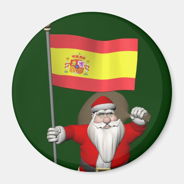 Weihnachtsmann mit Abzeichen von Spanien Magnet (Vorne)