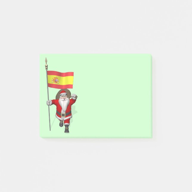 Weihnachtsmann mit Abzeichen von Spanien Post-it Klebezettel (Vorderseite)