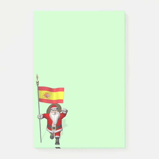 Weihnachtsmann mit Abzeichen von Spanien Post-it Klebezettel (Vorderseite)