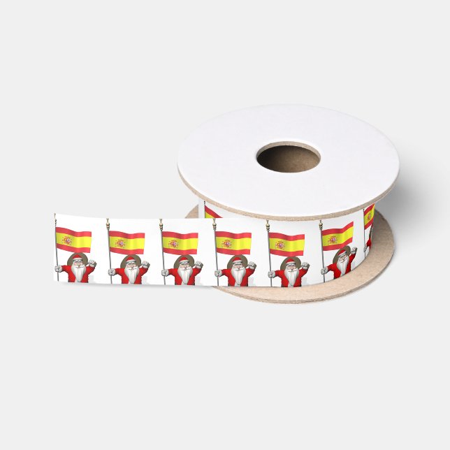 Weihnachtsmann mit Abzeichen von Spanien Satinband (Spule)