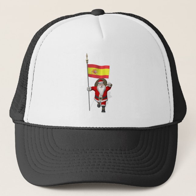 Weihnachtsmann mit Abzeichen von Spanien Truckerkappe (Vorderseite)