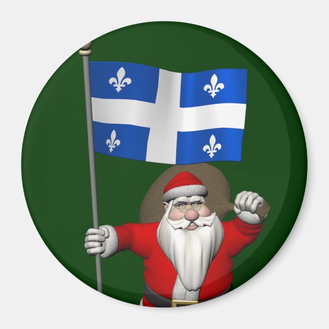 Weihnachtsmann mit Ausweis von Québec CDN Magnet (Vorne)