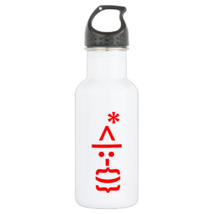Weihnachtsmann mit Bart Christmas Emoticon Edelstahlflasche