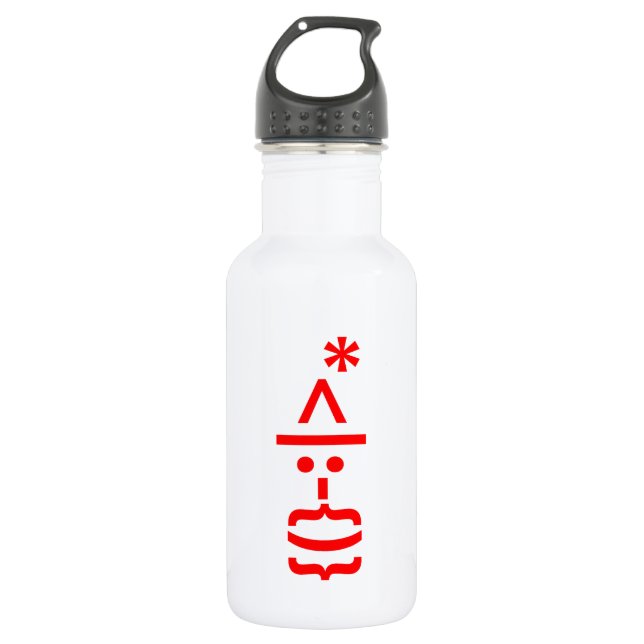 Weihnachtsmann mit Bart Christmas Emoticon Edelstahlflasche (Vorderseite)