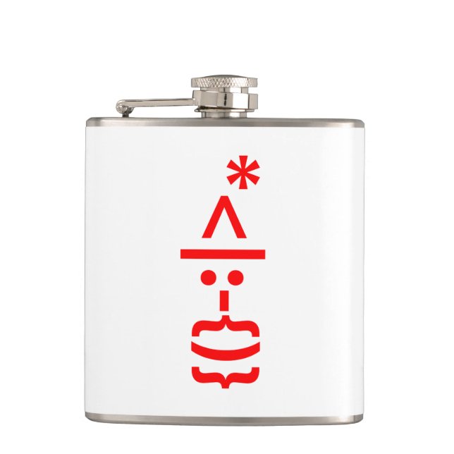 Weihnachtsmann mit Bart Christmas Emoticon Flachmann (Vorderseite)