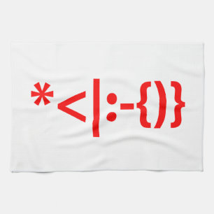 Weihnachtsmann mit Bart Christmas Emoticon Geschirrtuch