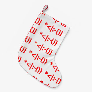 Weihnachtsmann mit Bart Christmas Emoticon Kleiner Weihnachtsstrumpf