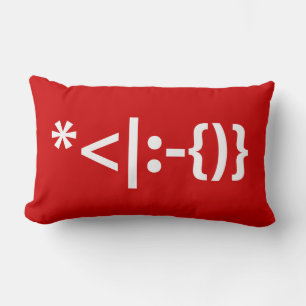 Weihnachtsmann mit Bart Christmas Emoticon Lendenkissen