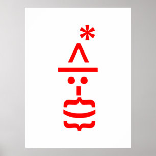 Weihnachtsmann mit Bart Christmas Emoticon Poster