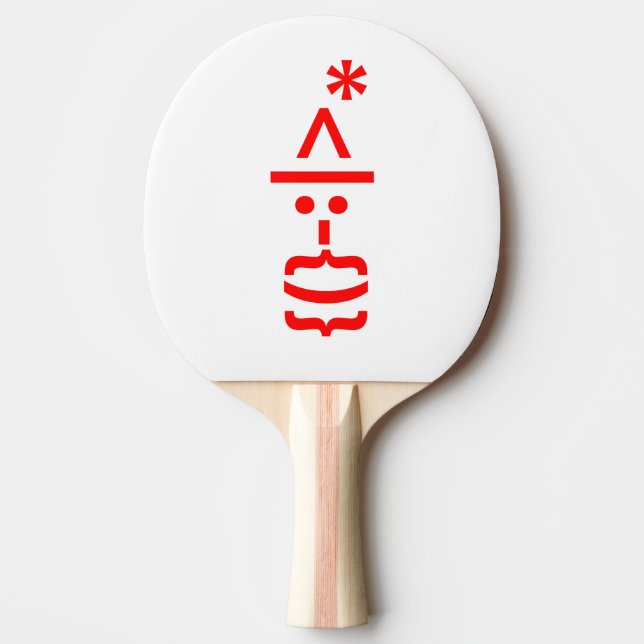 Weihnachtsmann mit Bart Christmas Emoticon Tischtennis Schläger (Vorderseite)