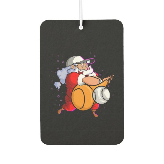 Weihnachtsmann mit Baseball-Becken Autolufterfrischer (Vorderseite)