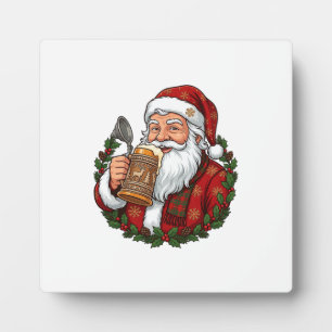 Weihnachtsmann mit Bierglas Fotoplatte