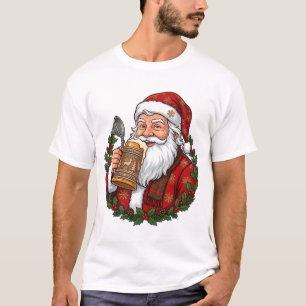 Weihnachtsmann mit Bierglas T-Shirt