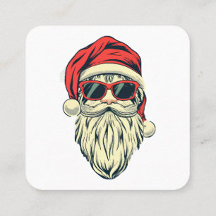 Weihnachtsmann mit Brille Quadratische Visitenkarte