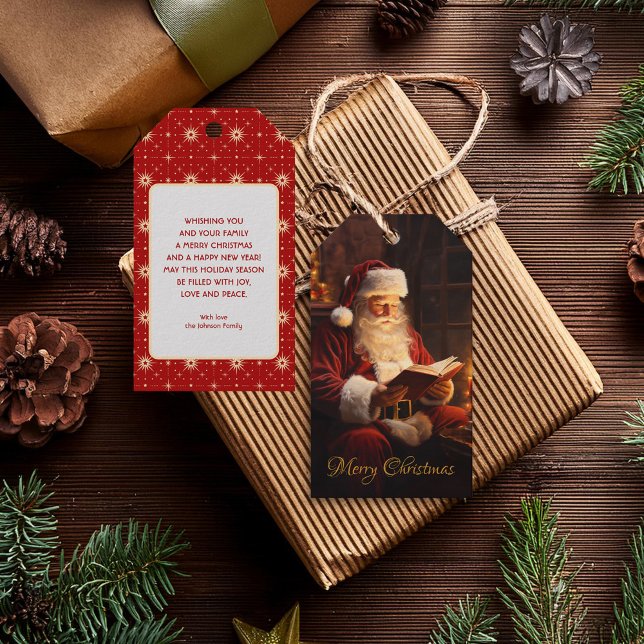 Weihnachtsmann mit Buch Geschenkanhänger (Von Creator hochgeladen)