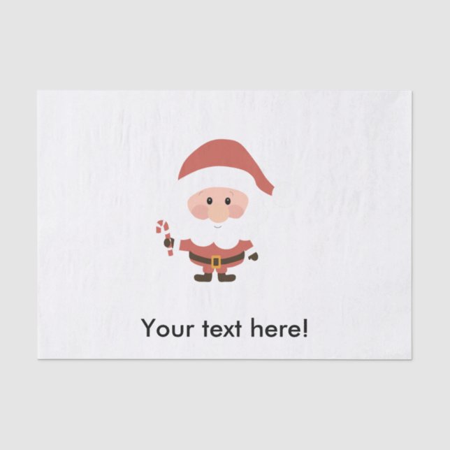 Weihnachtsmann mit Candycane-Cartoon Seidenpapier (Vorderseite)