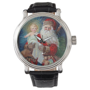 Weihnachtsmann mit Christus-Kind Armbanduhr