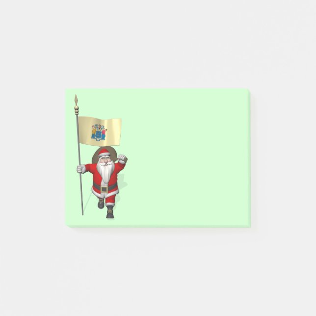 Weihnachtsmann mit dem Ende von New Jersey Post-it Klebezettel (Vorderseite)