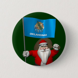 Weihnachtsmann mit dem Hoheitszeichen von Oklahoma Button