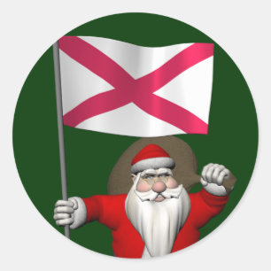 Weihnachtsmann mit dem Wappen von Nordirland Runder Aufkleber