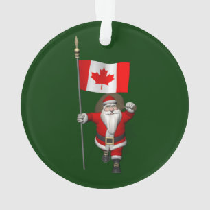 Weihnachtsmann mit der Flagge Kanadas Ornament