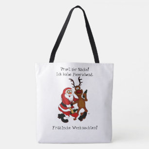 Weihnachtsmann mit Elch - Frohe Weihnachten