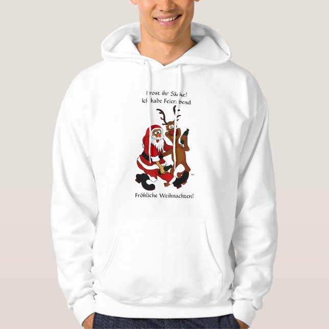 Weihnachtsmann mit Elch Hoodie (Vorderseite)
