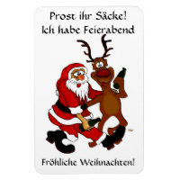 Weihnachtsmann mit Elch - Prost ihr Säcke!