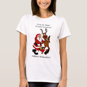 Weihnachtsmann mit Elch T-Shirt