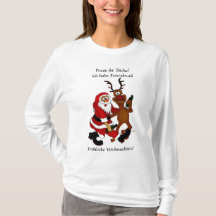 Weihnachtsmann mit Elch T-Shirt