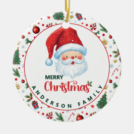 Weihnachtsmann mit festem Muster Frohe Weihnachten Keramik Ornament