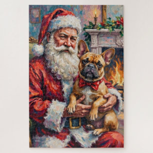 Weihnachtsmann mit Französischer Bulldogge Weihnac Puzzle