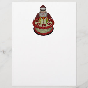 Weihnachtsmann mit Geburtstagskuchen