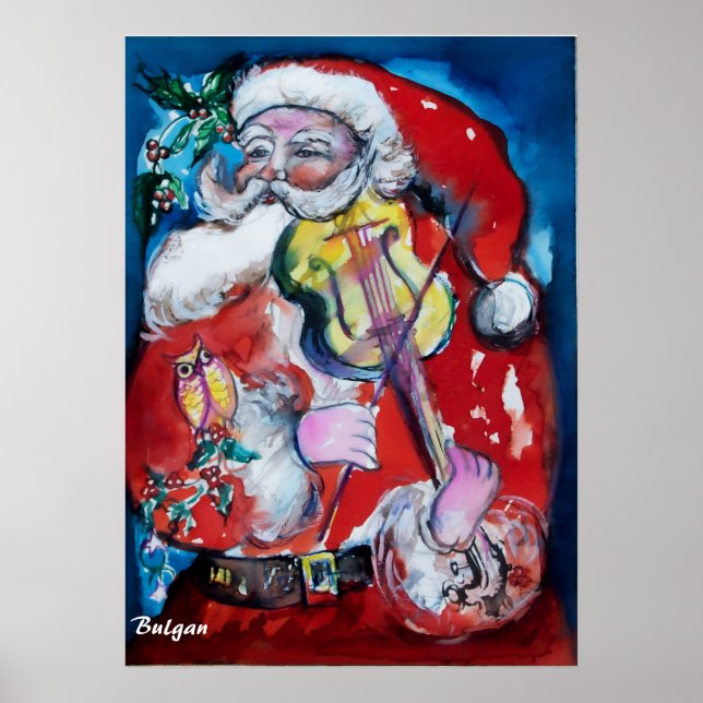 WEIHNACHTSMANN MIT GEIGE POSTER (Vorne)