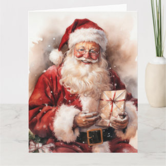 Weihnachtsmann mit Geschenk Karte
