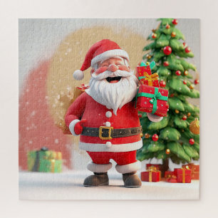 Weihnachtsmann mit Geschenk Puzzle
