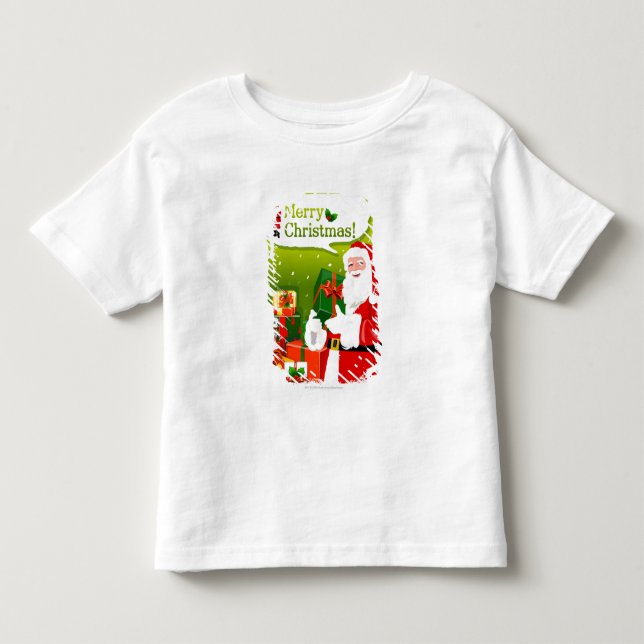 Weihnachtsmann mit Geschenken Kleinkind T-shirt (Vorderseite)